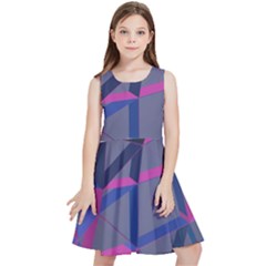 3d Lovely Geo Lines Kids  Skater Dress by Uniqued