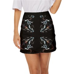 Digital Illusion Mini Front Wrap Skirt by Sparkle