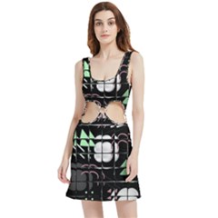 Digital Illusion Velvet Cutout Dress by Sparkle