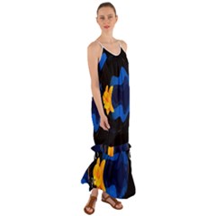 Digital Illusion Cami Maxi Ruffle Chiffon Dress by Sparkle