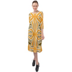 Abstract Pattern Geometric Backgrounds   Ruffle End Midi Chiffon Dress by Eskimos