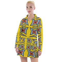 Abstract Pattern Geometric Backgrounds   Women s Long Sleeve Casual Dress by Eskimos