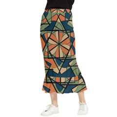 Abstract Pattern Geometric Backgrounds   Maxi Fishtail Chiffon Skirt by Eskimos