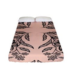 Floral Folk Damask Pattern  Fitted Sheet (full/ Double Size) by Eskimos