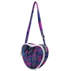 3d Lovely Geo Lines Heart Shoulder Bag by Uniqued