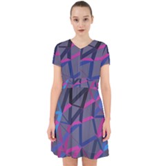 3d Lovely Geo Lines Adorable In Chiffon Dress by Uniqued