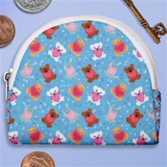 Cute Cats And Bears Horseshoe Style Canvas Pouch by SychEva