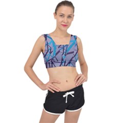 3d Lovely Geo Lines 2 V-back Sports Bra by Uniqued