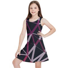 3d Lovely Geo Lines Iii Kids  Lightweight Sleeveless Dress by Uniqued