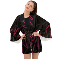 3d Lovely Geo Lines Viii Long Sleeve Kimono by Uniqued