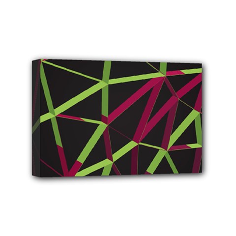 3d Lovely Geo Lines X Mini Canvas 6  X 4  (stretched) by Uniqued