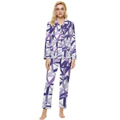 3d Lovely Geo Lines X Womens  Long Sleeve Velvet Pocket Pajamas Set by Uniqued