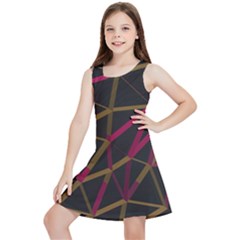 3d Lovely Geo Lines Xi Kids  Lightweight Sleeveless Dress by Uniqued