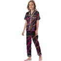 3D Lovely GEO Lines XI Kids  Satin Short Sleeve Pajamas Set View1