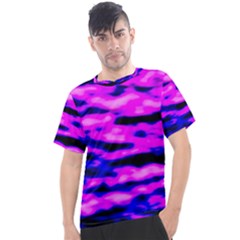 Purple  Waves Abstract Series No6 Men s Sport Top by DimitriosArt