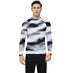 Black Waves Abstract Series No 2 Men s Long Sleeve Rash Guard by DimitriosArt