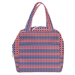 Red Blue White Troll Knots Pattern Boxy Hand Bag by CVFabricShop