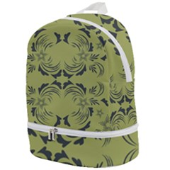 Floral Folk Damask Pattern Fantasy Flowers  Zip Bottom Backpack by Eskimos