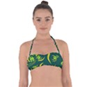 Folk flowers print Floral pattern Ethnic art Halter Bandeau Bikini Top View1