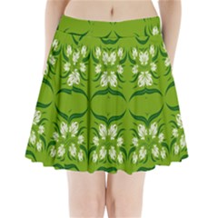 Floral Folk Damask Pattern  Pleated Mini Skirt by Eskimos