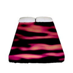 Pink  Waves Abstract Series No2 Fitted Sheet (full/ Double Size) by DimitriosArt