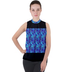 Bubbles Mock Neck Chiffon Sleeveless Top by Sparkle