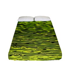 Green Waves Flow Series 1 Fitted Sheet (full/ Double Size) by DimitriosArt