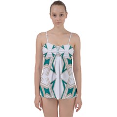 Abstract Pattern Geometric Backgrounds   Babydoll Tankini Set by Eskimos