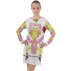 Music And Other Stuff Long Sleeve Hoodie Dress by bfvrp