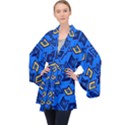 Abstract pattern geometric backgrounds   Long Sleeve Velvet Kimono  View1