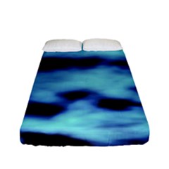 Blue Waves Flow Series 4 Fitted Sheet (full/ Double Size) by DimitriosArt