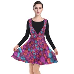 Colorful Spheres Motif Print Design Pattern Plunge Pinafore Dress by dflcprintsclothing