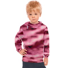 Pink  Waves Flow Series 5 Kids  Hooded Pullover by DimitriosArt