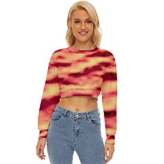 Red Waves Flow Series 3 Lightweight Long Sleeve Sweatshirt by DimitriosArt