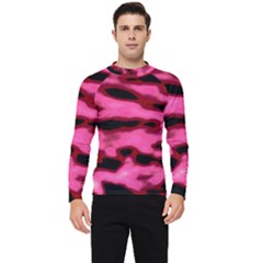 Pink  Waves Flow Series 9 Men s Long Sleeve Rash Guard by DimitriosArt