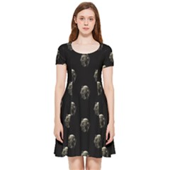 Creepy Head Sculpture With Respirator Motif Pattern Inside Out Cap Sleeve Dress by dflcprintsclothing