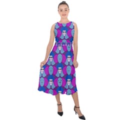 Abstract Midi Tie-back Chiffon Dress by SychEva