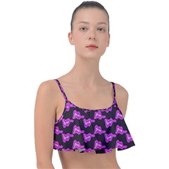 Abstract Waves Frill Bikini Top by SychEva