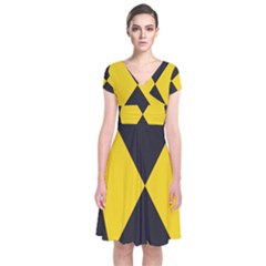 Abstract Pattern Geometric Backgrounds   Short Sleeve Front Wrap Dress by Eskimos