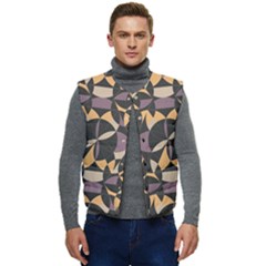 Abstract Pattern Geometric Backgrounds   Men s Short Button Up Puffer Vest	 by Eskimos