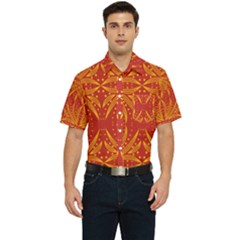 Abstract Pattern Geometric Backgrounds   Men s Short Sleeve Pocket Shirt  by Eskimos