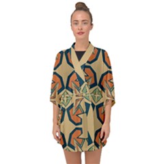 Abstract Pattern Geometric Backgrounds   Half Sleeve Chiffon Kimono by Eskimos