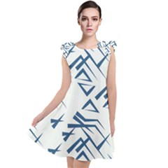 Abstract Pattern Geometric Backgrounds   Tie Up Tunic Dress by Eskimos