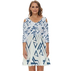 Abstract Pattern Geometric Backgrounds   Shoulder Cut Out Zip Up Dress by Eskimos