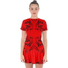 Abstract Pattern Geometric Backgrounds   Drop Hem Mini Chiffon Dress by Eskimos