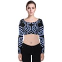 Abstract pattern geometric backgrounds   Velvet Long Sleeve Crop Top View1