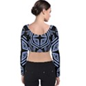 Abstract pattern geometric backgrounds   Velvet Long Sleeve Crop Top View2