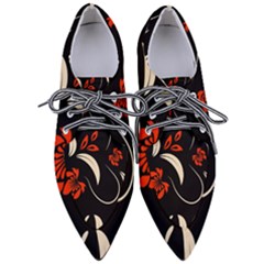 Folk Flowers Print Floral Pattern Ethnic Art Pointed Oxford Shoes by Eskimos