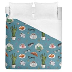 Fashionable Office Supplies Duvet Cover (queen Size) by SychEva