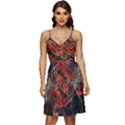 Fractal V-Neck Pocket Summer Dress  View1